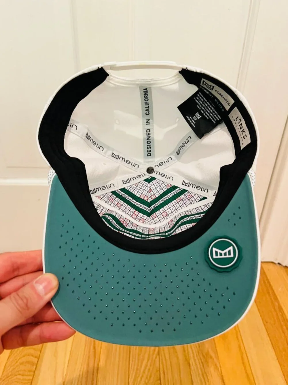 UNWORN Melin Coronado BACK OF THE CUP Hydro Golf Links Snapback Rope Hat White